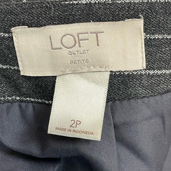 LOFT 2P Black and White Striped Asymmetrical Cut Mini Skirt EUC - Picture 3 of 12